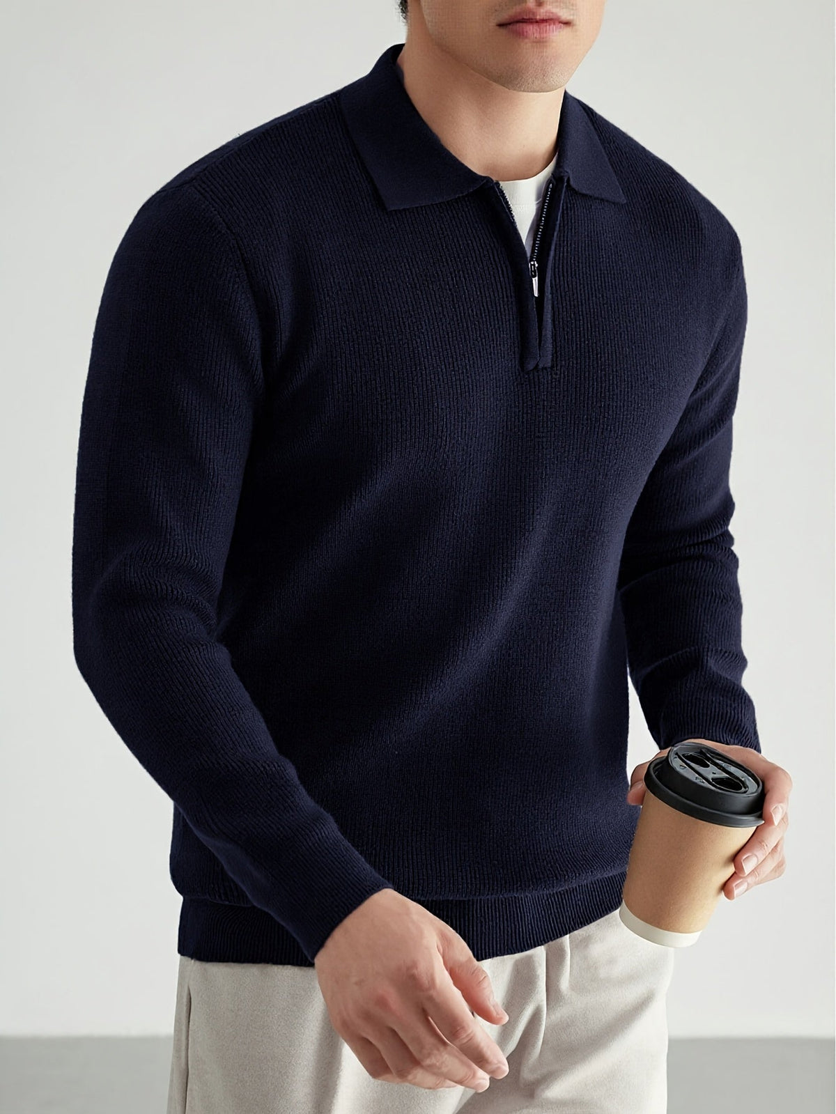 Callum | Men's Quarter-Zip Collared Knit Sweater