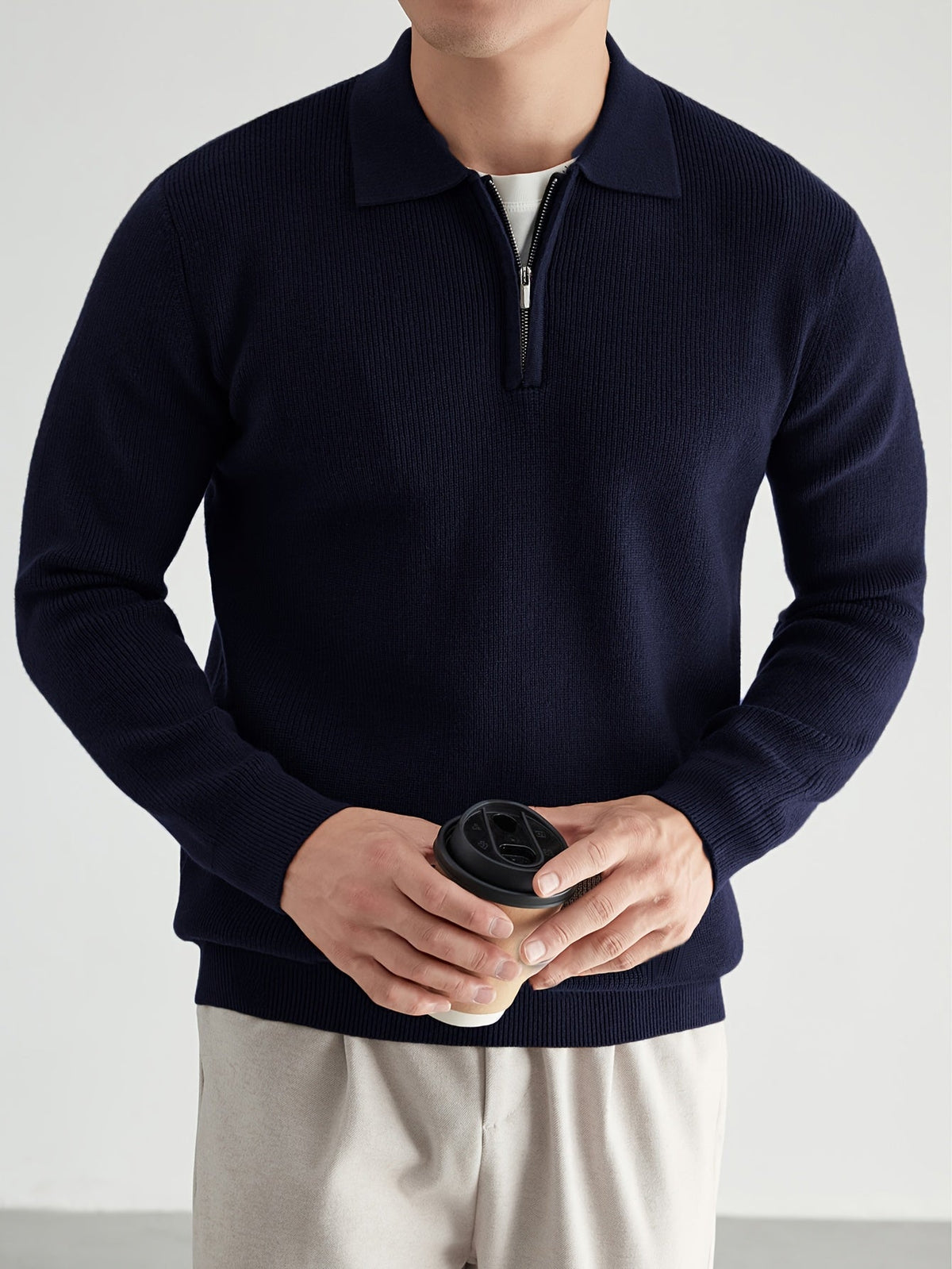 Callum | Men's Quarter-Zip Collared Knit Sweater