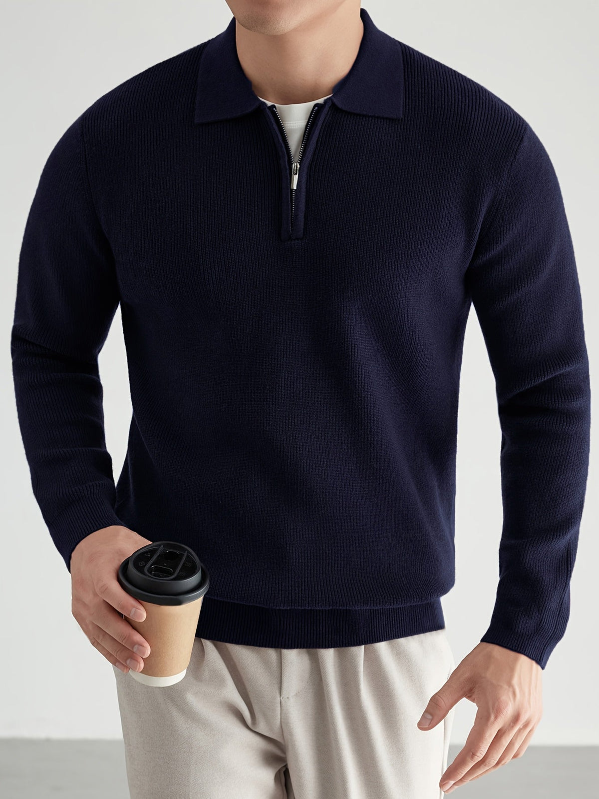 Callum | Men's Quarter-Zip Collared Knit Sweater