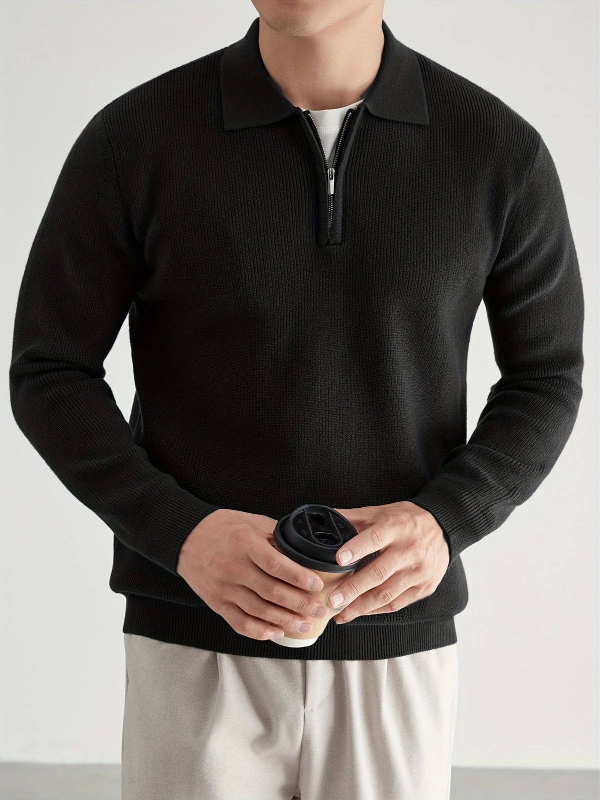 Callum | Men's Quarter-Zip Collared Knit Sweater