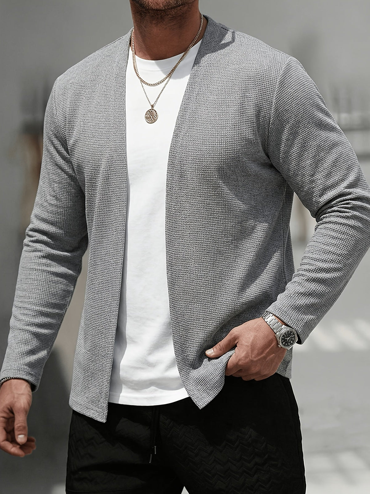 Desmond | Men's Open Front Cardigan Layering Sweater