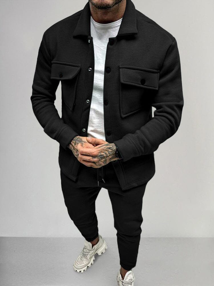 Drevon | Men's 2 Piece Button-Up Tracksuit Set