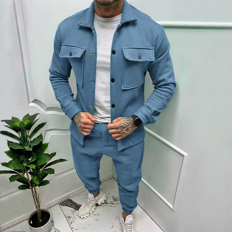 Drevon | Men's 2 Piece Button-Up Tracksuit Set