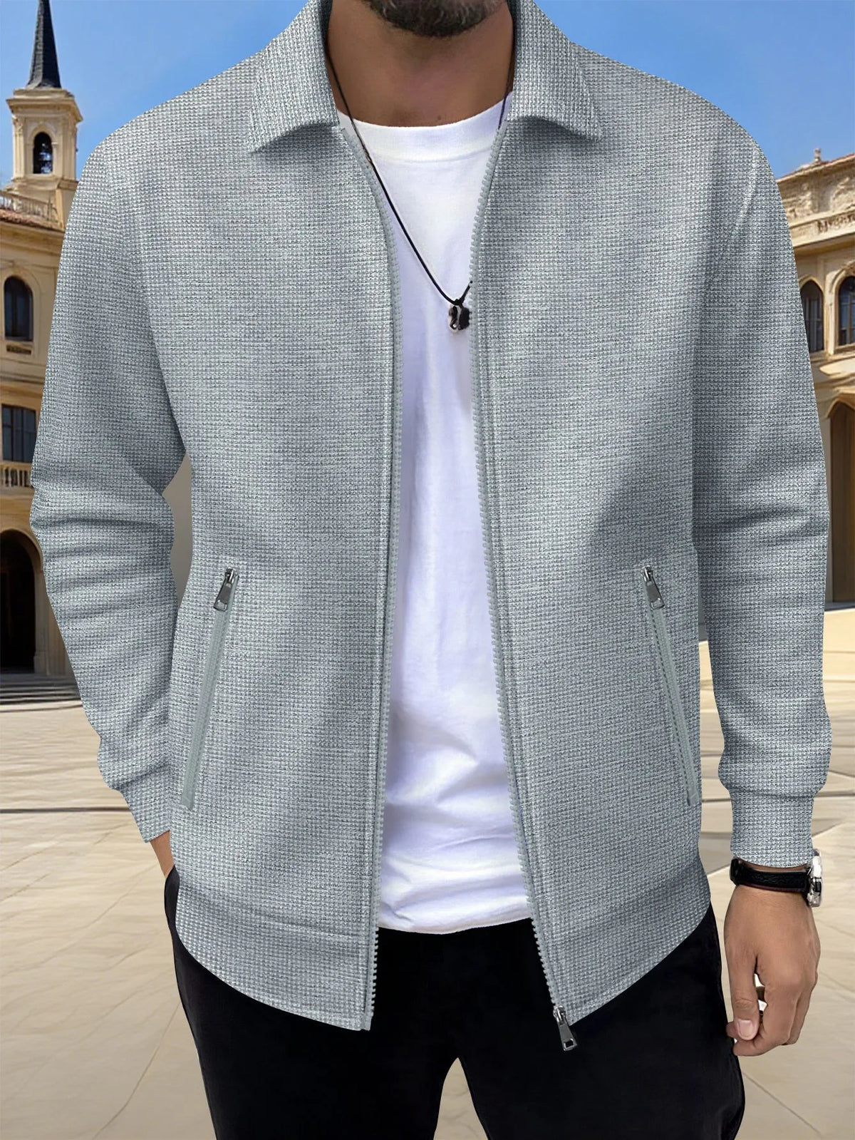 Fenrath | Men's Knit Zip-Up Sweater Jacket