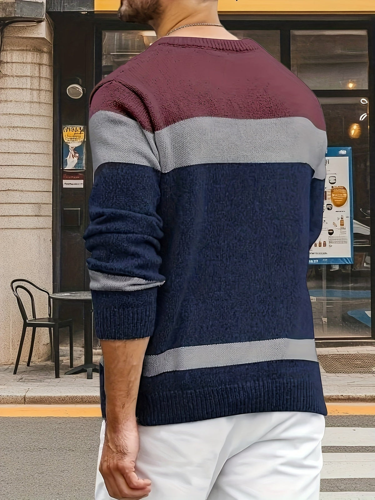 Grevyn | Men's Colour Block Cable-Knit Pullover Sweater