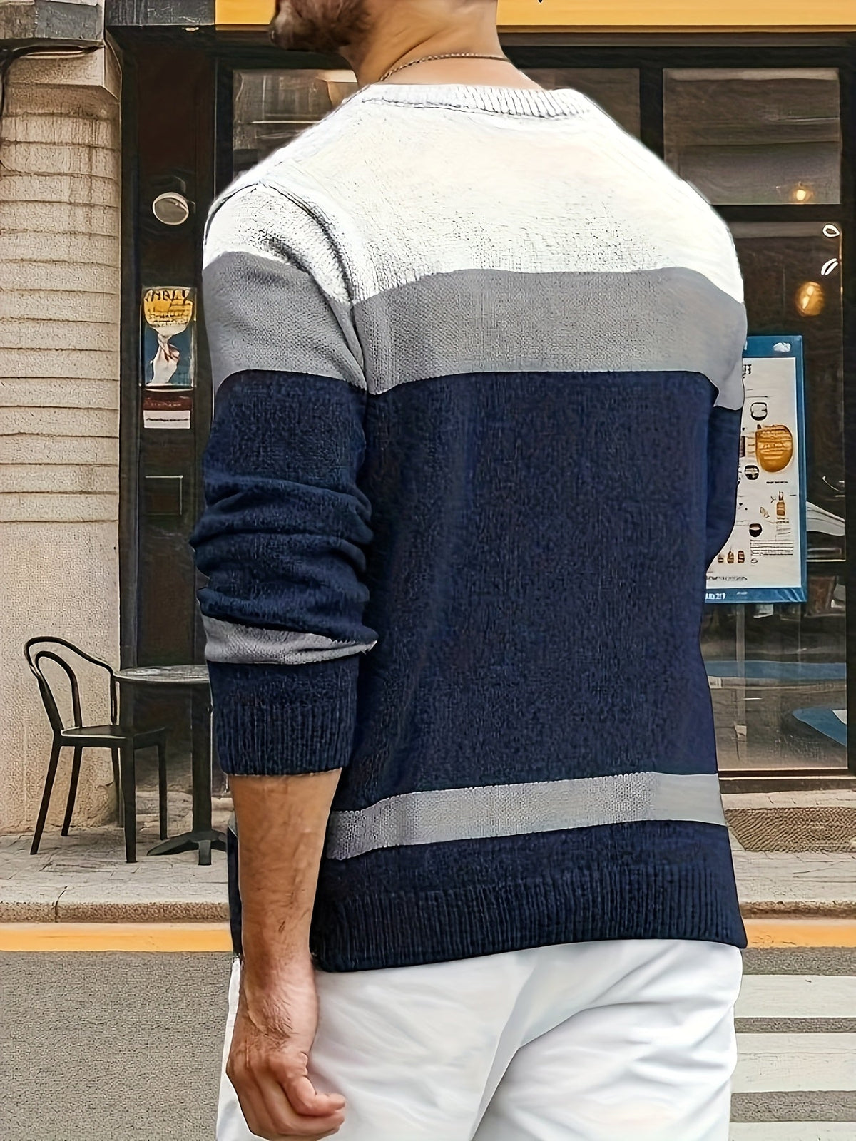 Grevyn | Men's Colour Block Cable-Knit Pullover Sweater