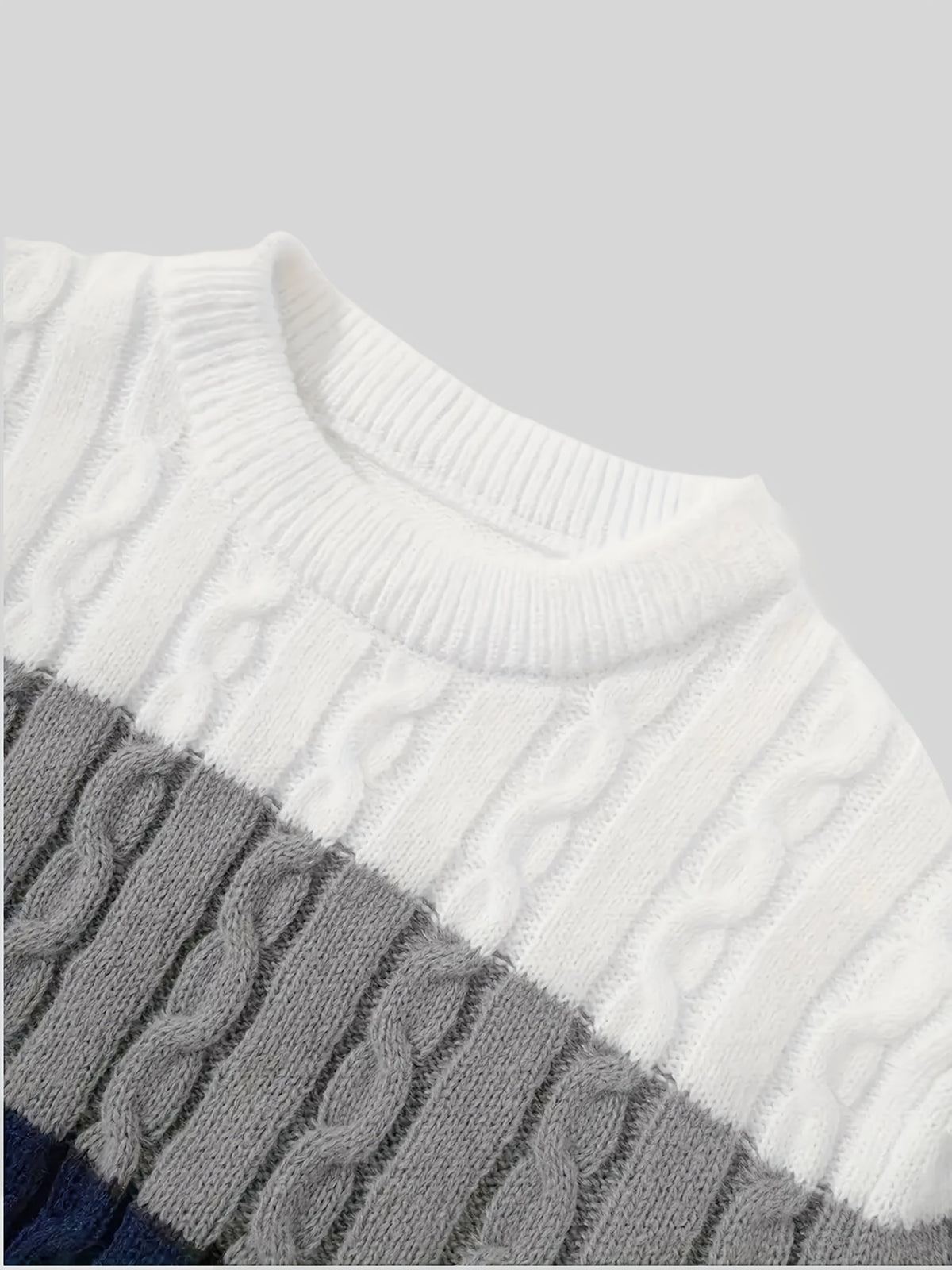 Grevyn | Men's Colour Block Cable-Knit Pullover Sweater