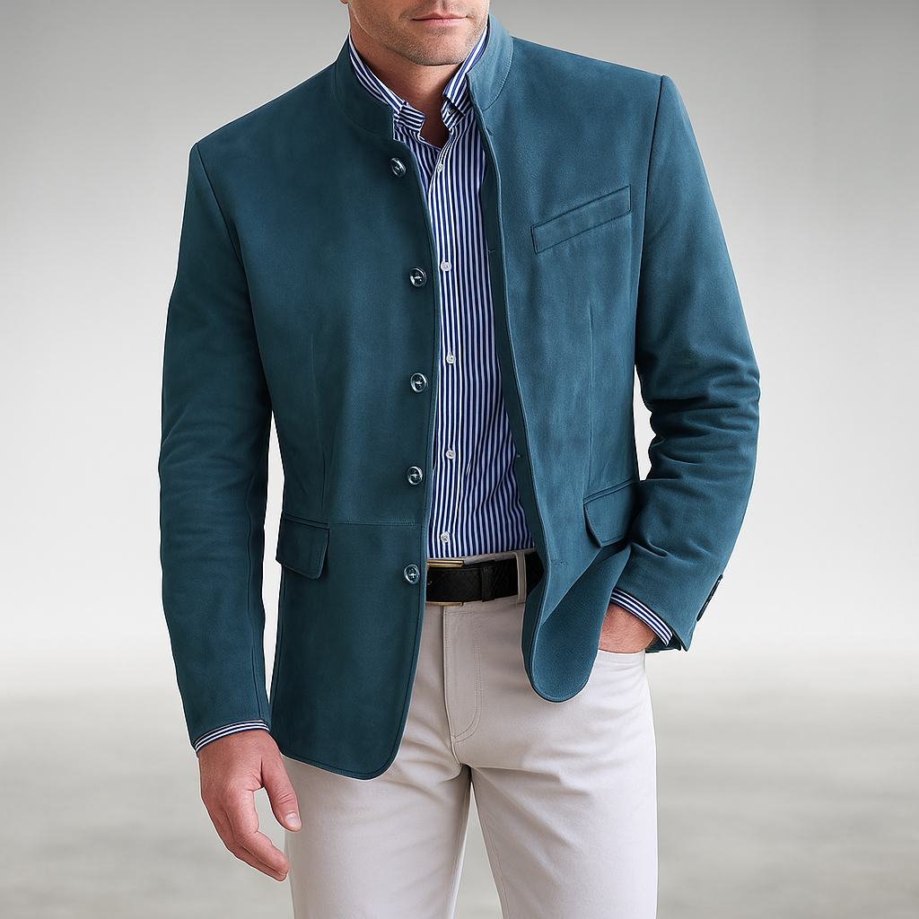 Halvorn | Men's Cardigan Blazer Mandarin Collar