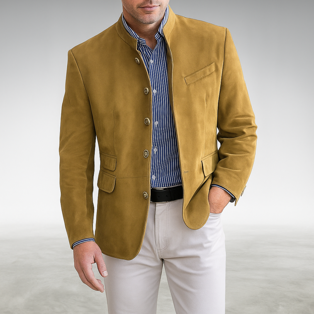 Halvorn | Men's Cardigan Blazer Mandarin Collar