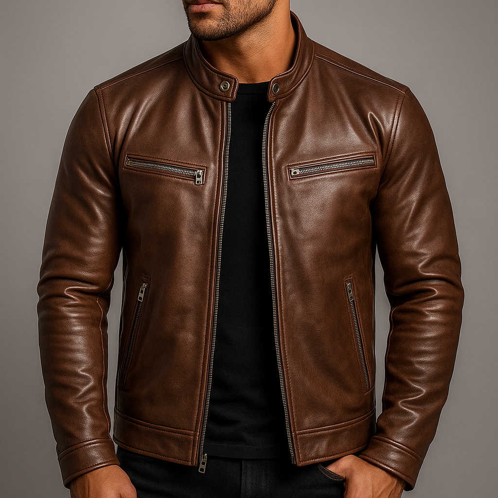 Theron | Men's Leather Biker Jacket