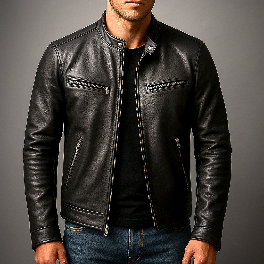 Theron | Men's Leather Biker Jacket