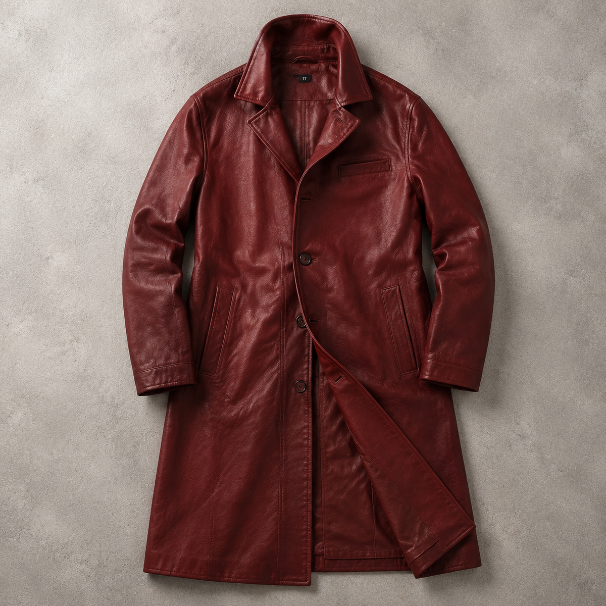 Valdron | Men's Winter Coat Long Leather Trench