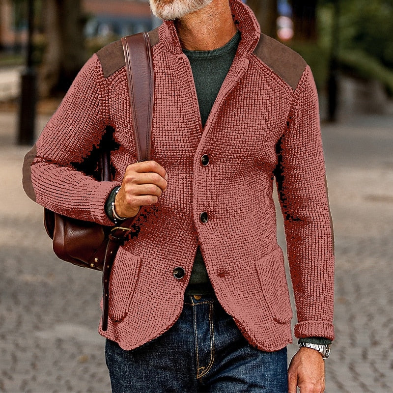 Warwick | Men's Knit Cardigan with Elbow Patches