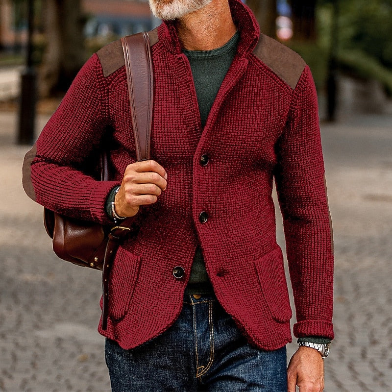 Warwick | Men's Knit Cardigan with Elbow Patches