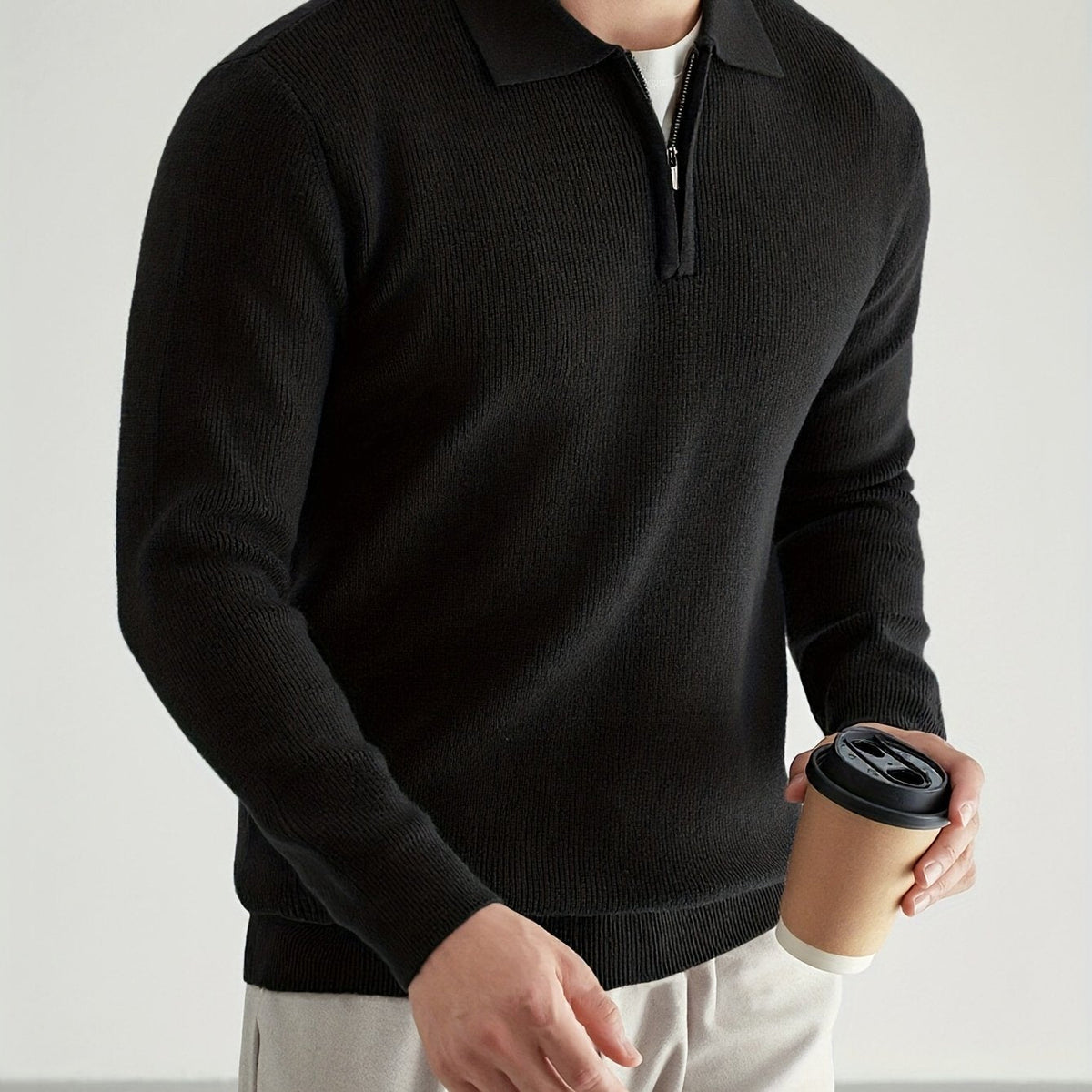 Callum | Men's Quarter-Zip Collared Knit Sweater