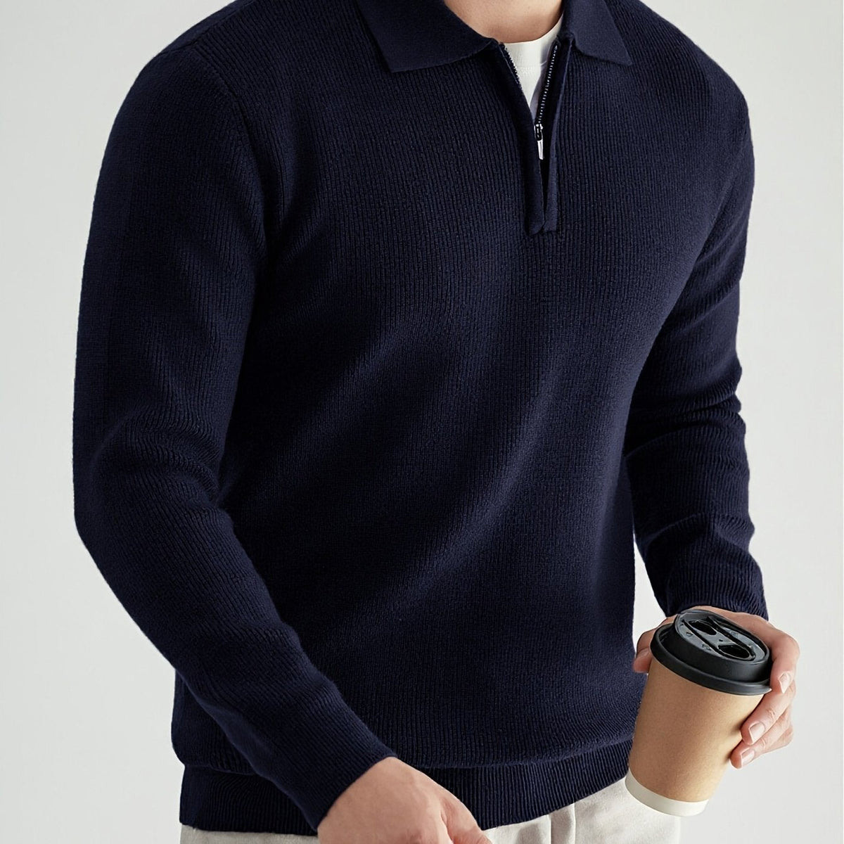 Callum | Men's Quarter-Zip Collared Knit Sweater