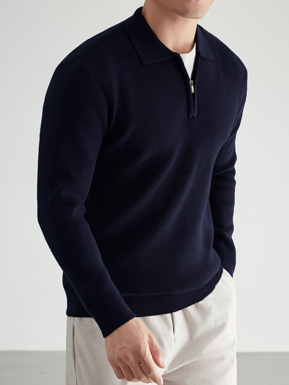 Callum | Men's Quarter-Zip Collared Knit Sweater