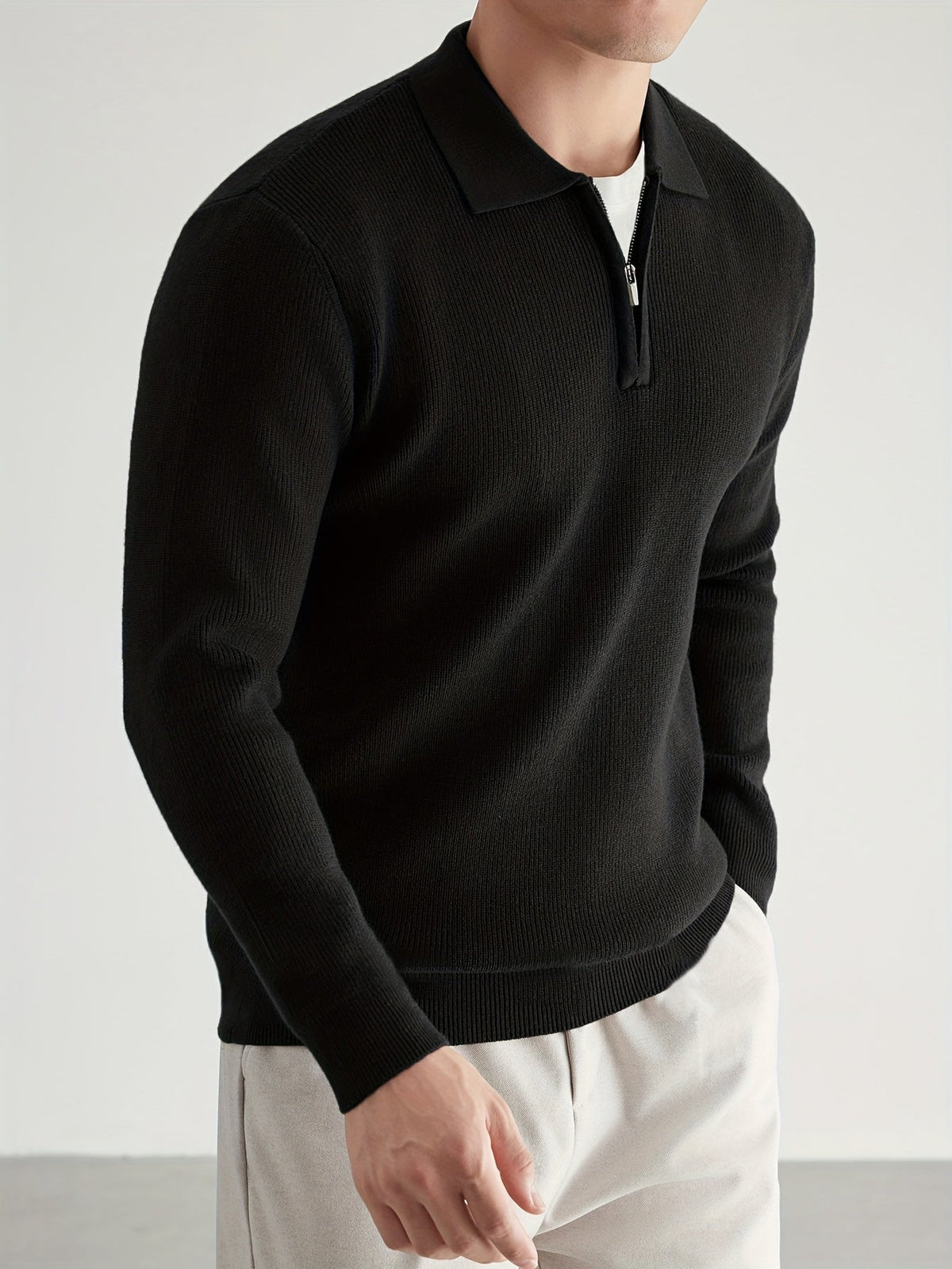 Callum | Men's Quarter-Zip Collared Knit Sweater