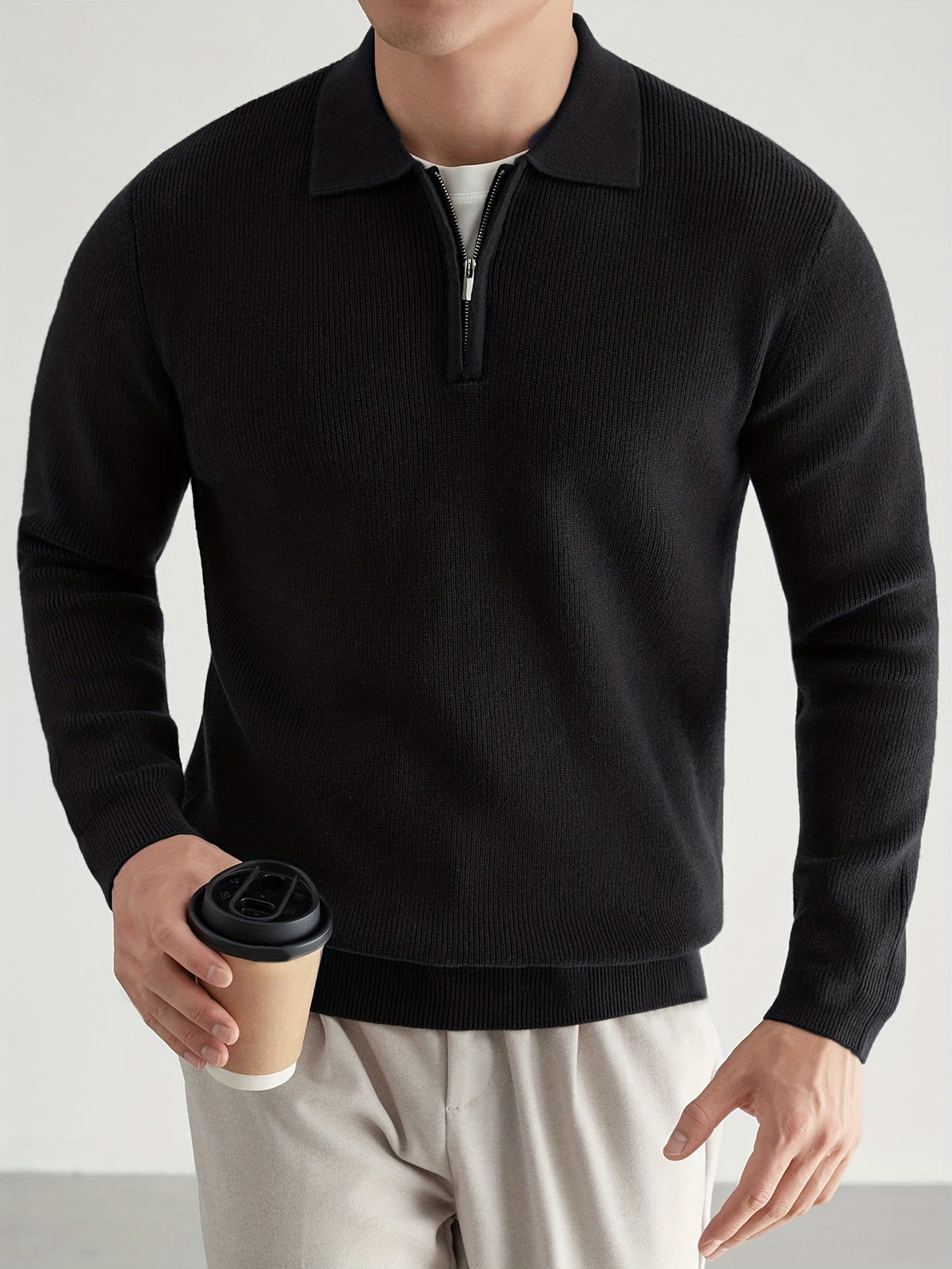Callum | Men's Quarter-Zip Collared Knit Sweater