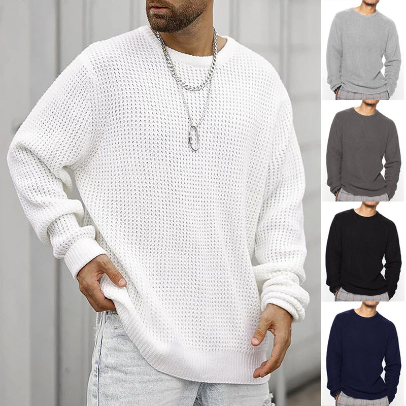 Delvoss | Men's Knit Sweater Relaxed-Fit Crew Neck