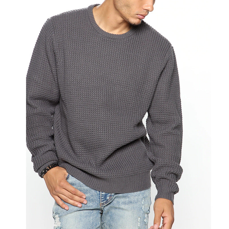 Delvoss | Men's Knit Sweater Relaxed-Fit Crew Neck