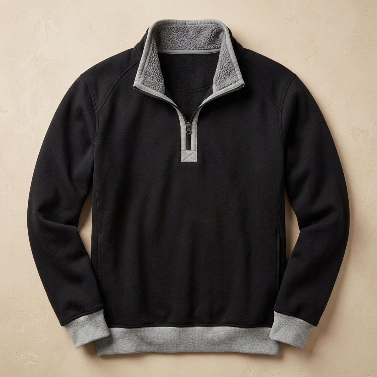 Dravick | Men's Quarter-Zip Fleece-Lined Pullover Sweater