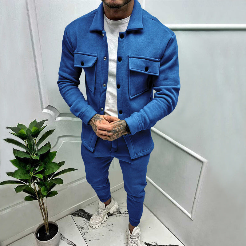 Drevon | Men's 2 Piece Button-Up Tracksuit Set