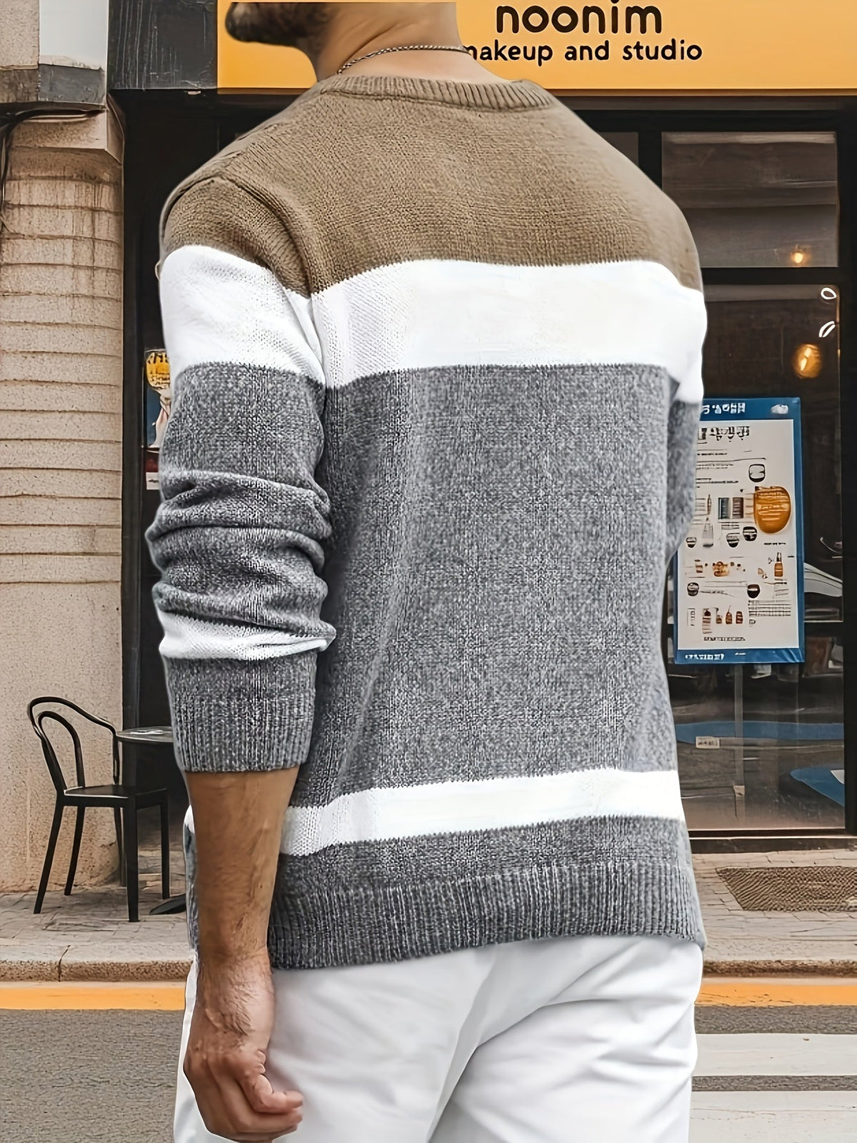 Grevyn | Men's Colour Block Cable-Knit Pullover Sweater