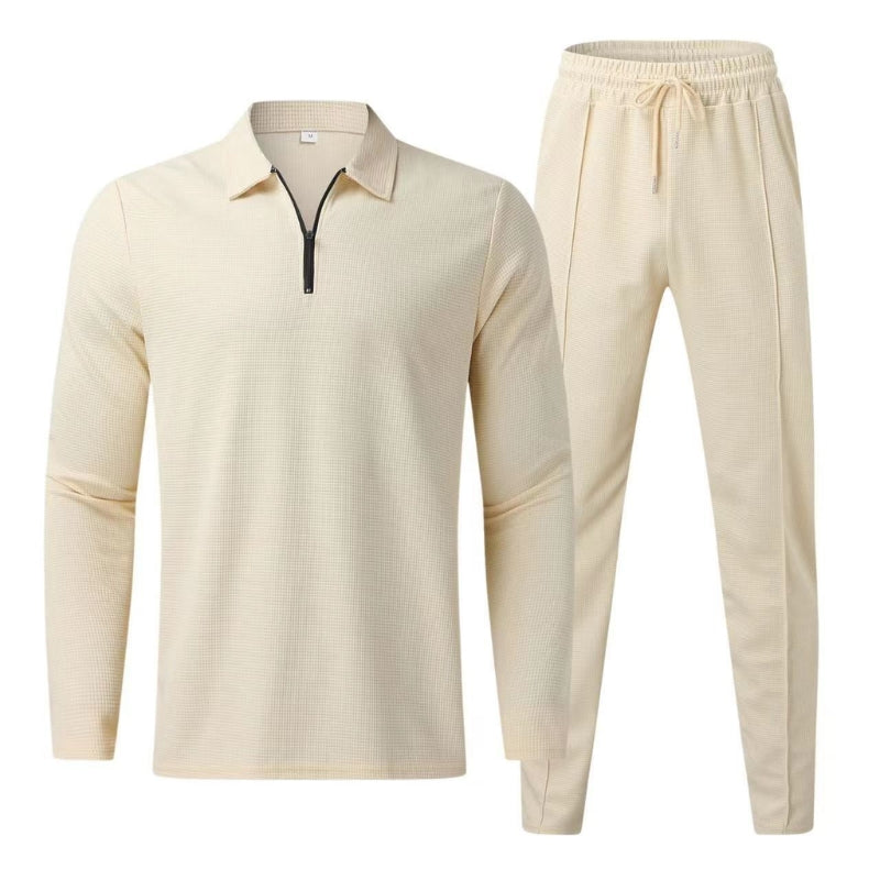 Nael | Men's Quarter Zip Polo Tracksuit Set