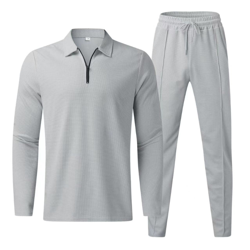 Nael | Men's Quarter Zip Polo Tracksuit Set