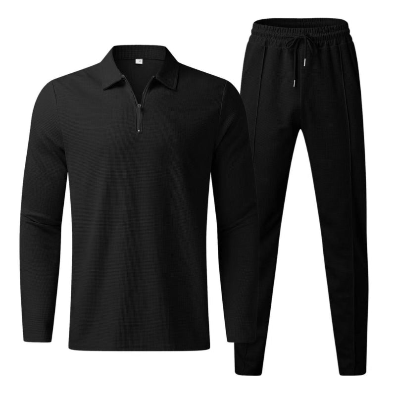 Nael | Men's Quarter Zip Polo Tracksuit Set