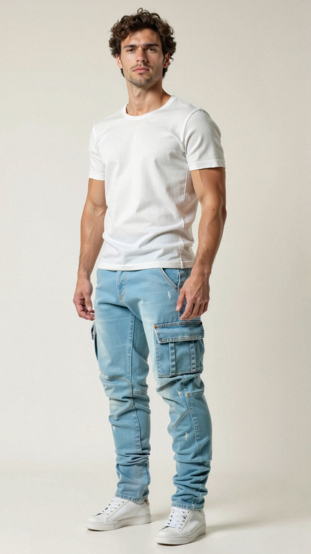 Rocco | Men's Slim Fit Stacked Cargo Jeans