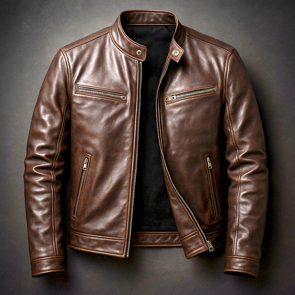 Theron | Men's Leather Biker Jacket
