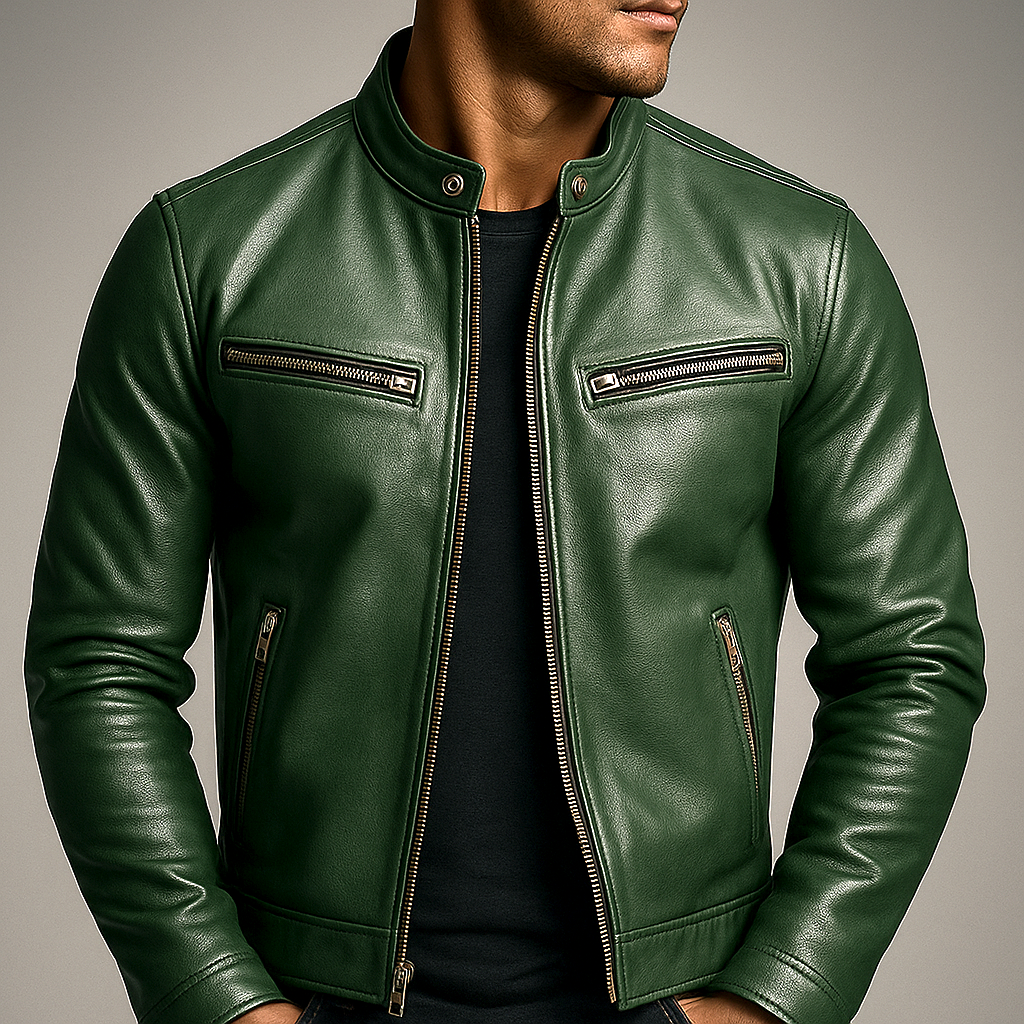 Theron | Men's Leather Biker Jacket