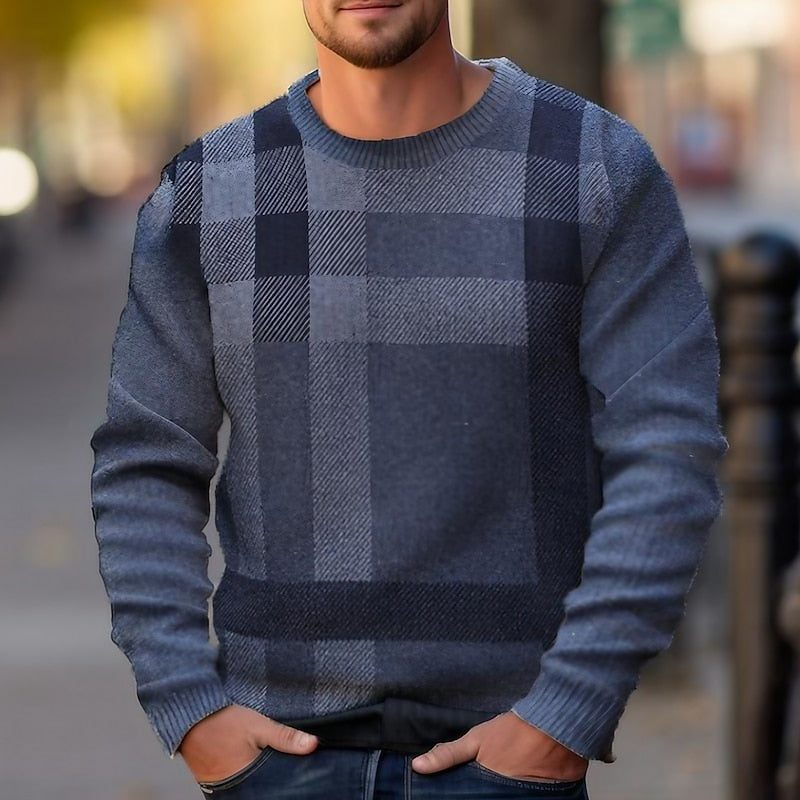 Thornwick | Men's Plaid Crew Neck Sweater