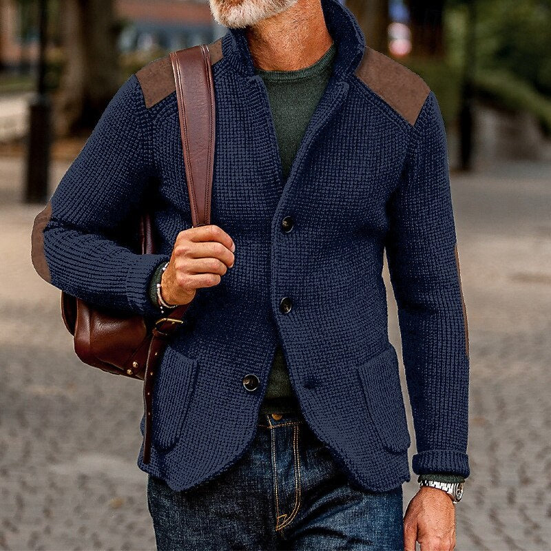 Warwick | Men's Knit Cardigan with Elbow Patches