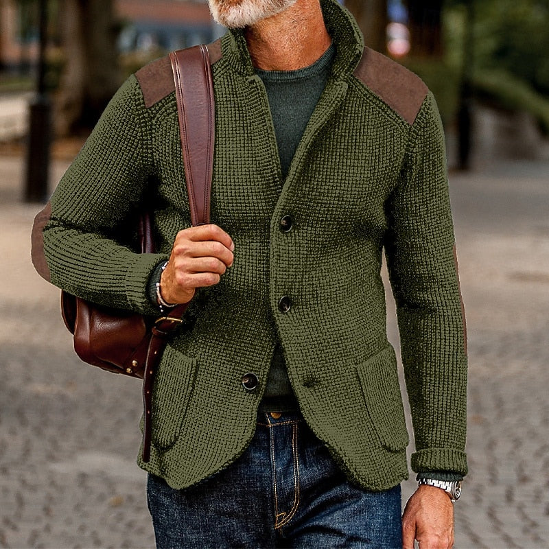 Warwick | Men's Knit Cardigan with Elbow Patches