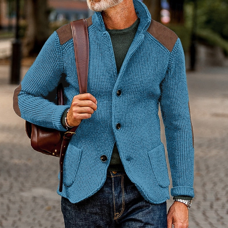 Warwick | Men's Knit Cardigan with Elbow Patches