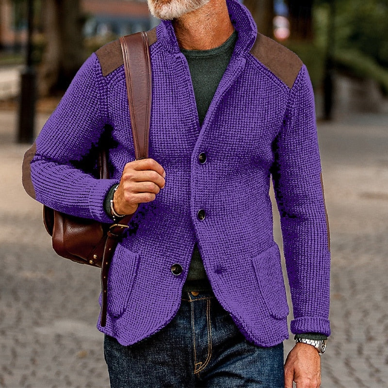 Warwick | Men's Knit Cardigan with Elbow Patches
